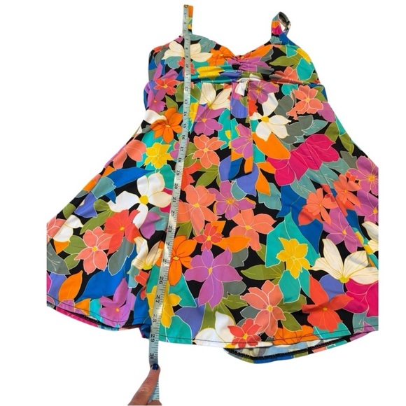 Swim Solutions Floral Frenzy Tummy Control Thigh Enhancer Swim Dress NEW - Picture 7 of 16